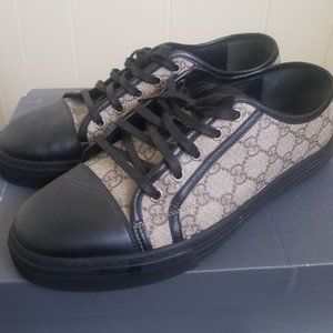 Gucci Men's California Lowtop Monogram Sneakers 9.5 beige/black